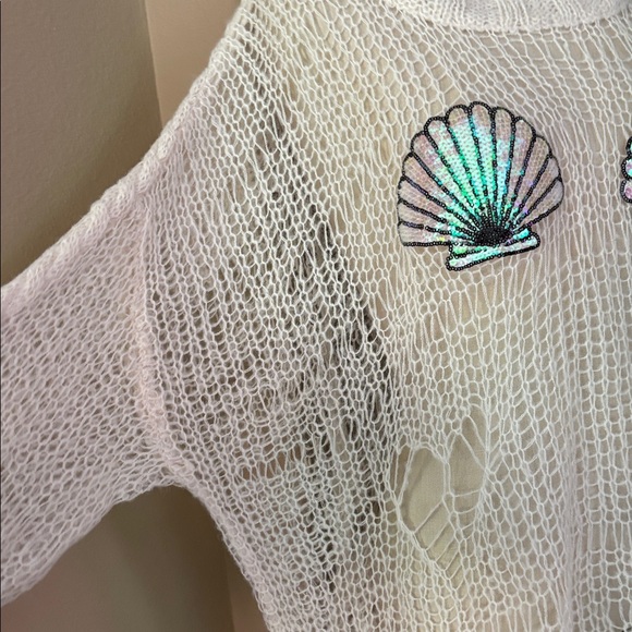 Wildfox White Label Shell Bra Distressed Sweater - Picture 3 of 7